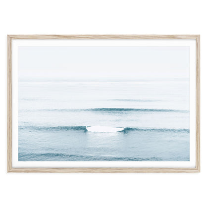 Blue ocean gentle waves fine art print featuring calm water, coastal wall art for serene beach-inspired decor