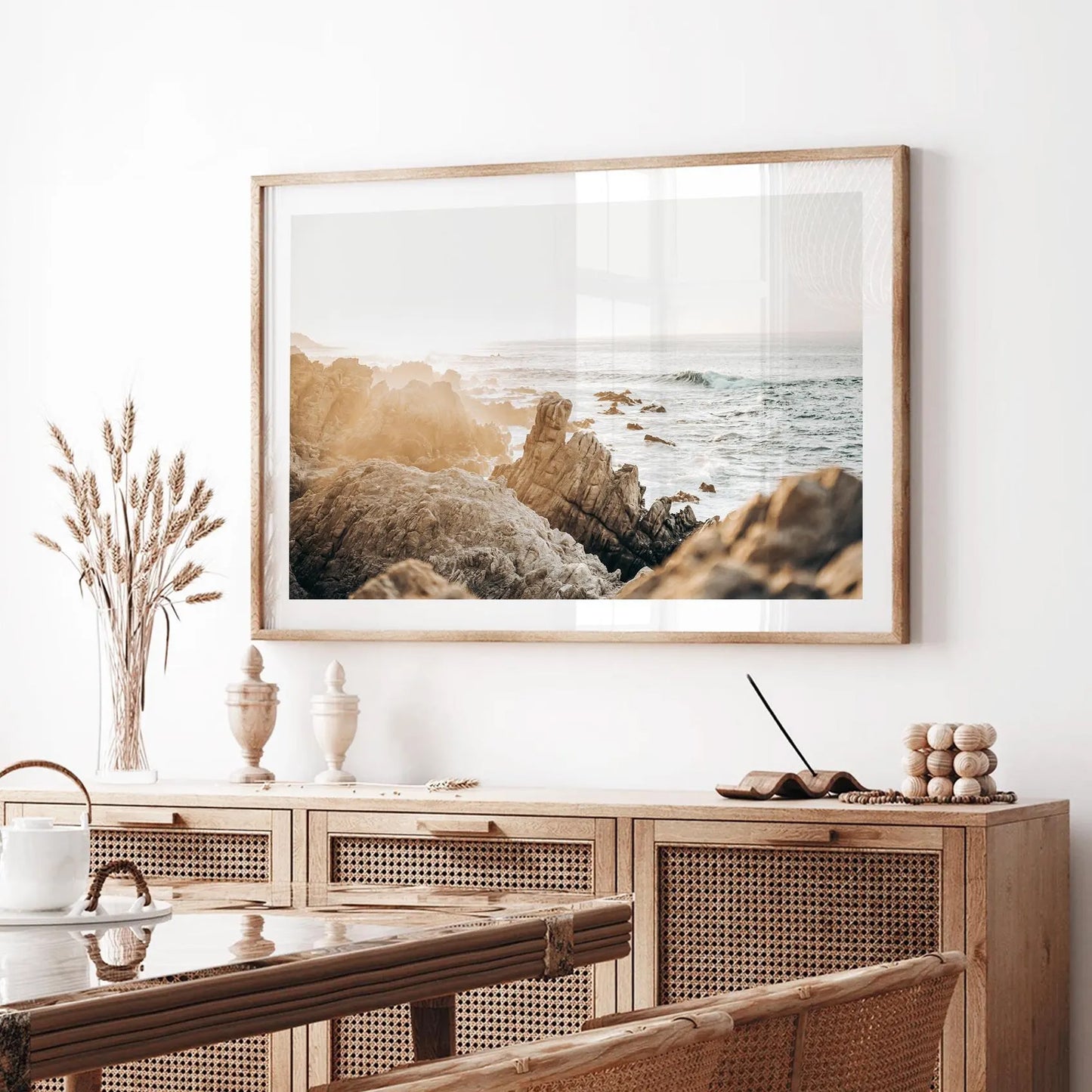 Rugged coastal cliffs with ocean waves and rocky shoreline fine art print