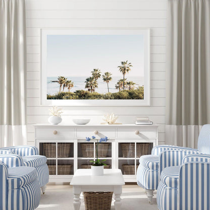 Laguna Beach shoreline with soft ocean waves and coastal scenery wall art print